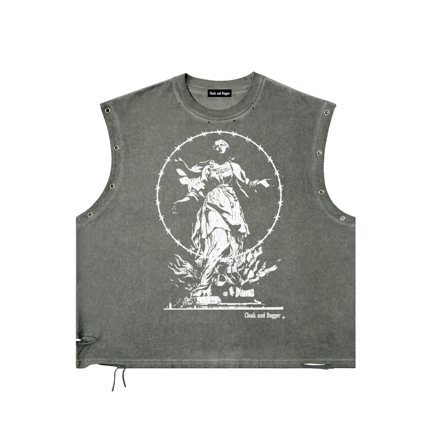HALO GROMMET DISTRESSED TANK