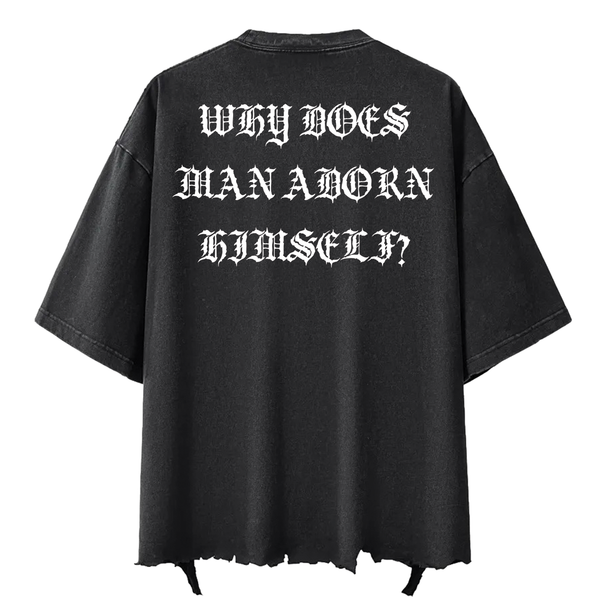 ANGEL OF DEATH RAW HEM SHIRT IN BLACK