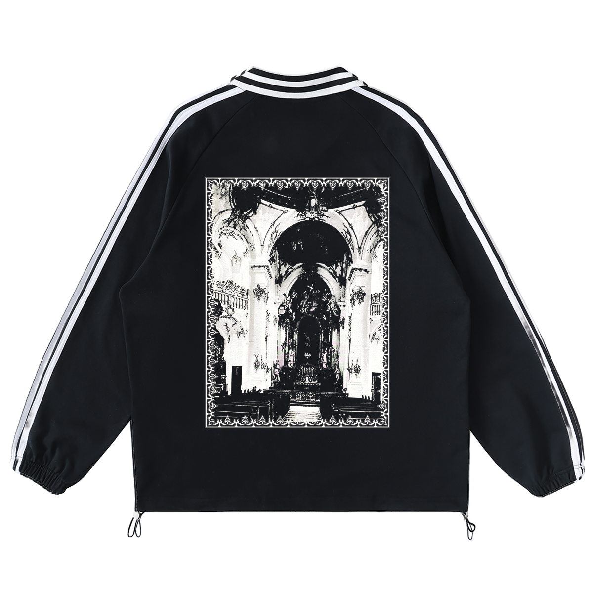 THE ALTAR COLLARED CREWNECK IN BLACK