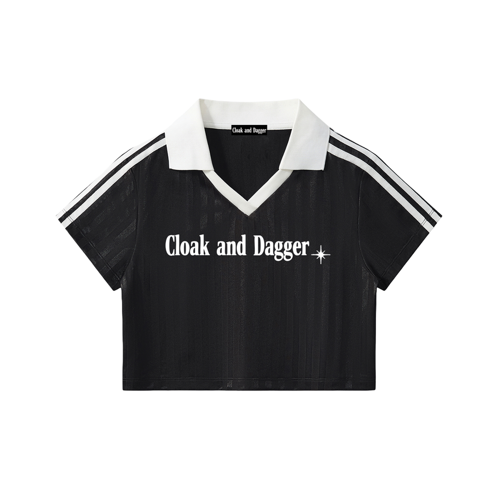 LOGO CROPPED JERSEY IN BLACK