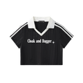 LOGO CROPPED JERSEY IN BLACK