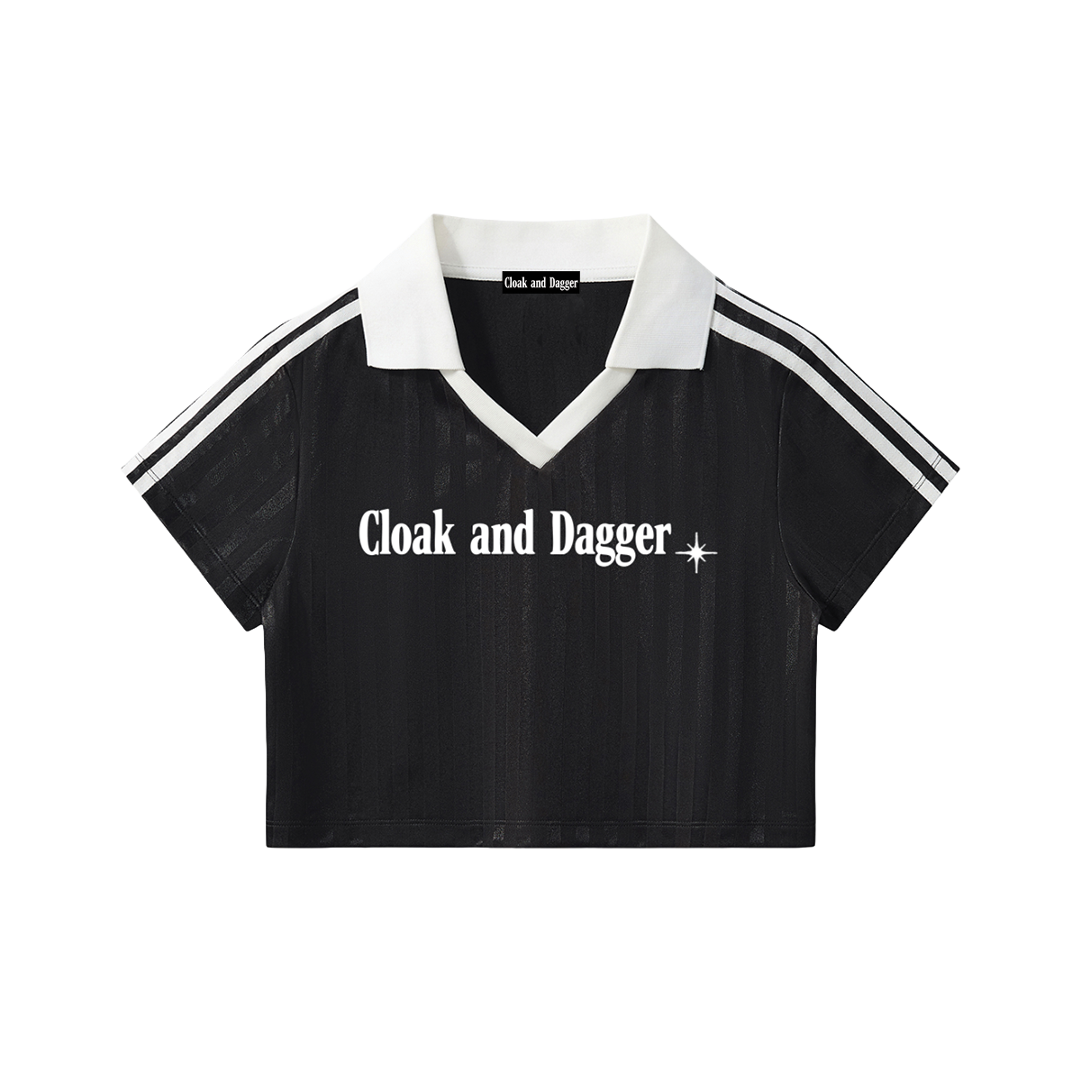 LOGO CROPPED JERSEY IN BLACK