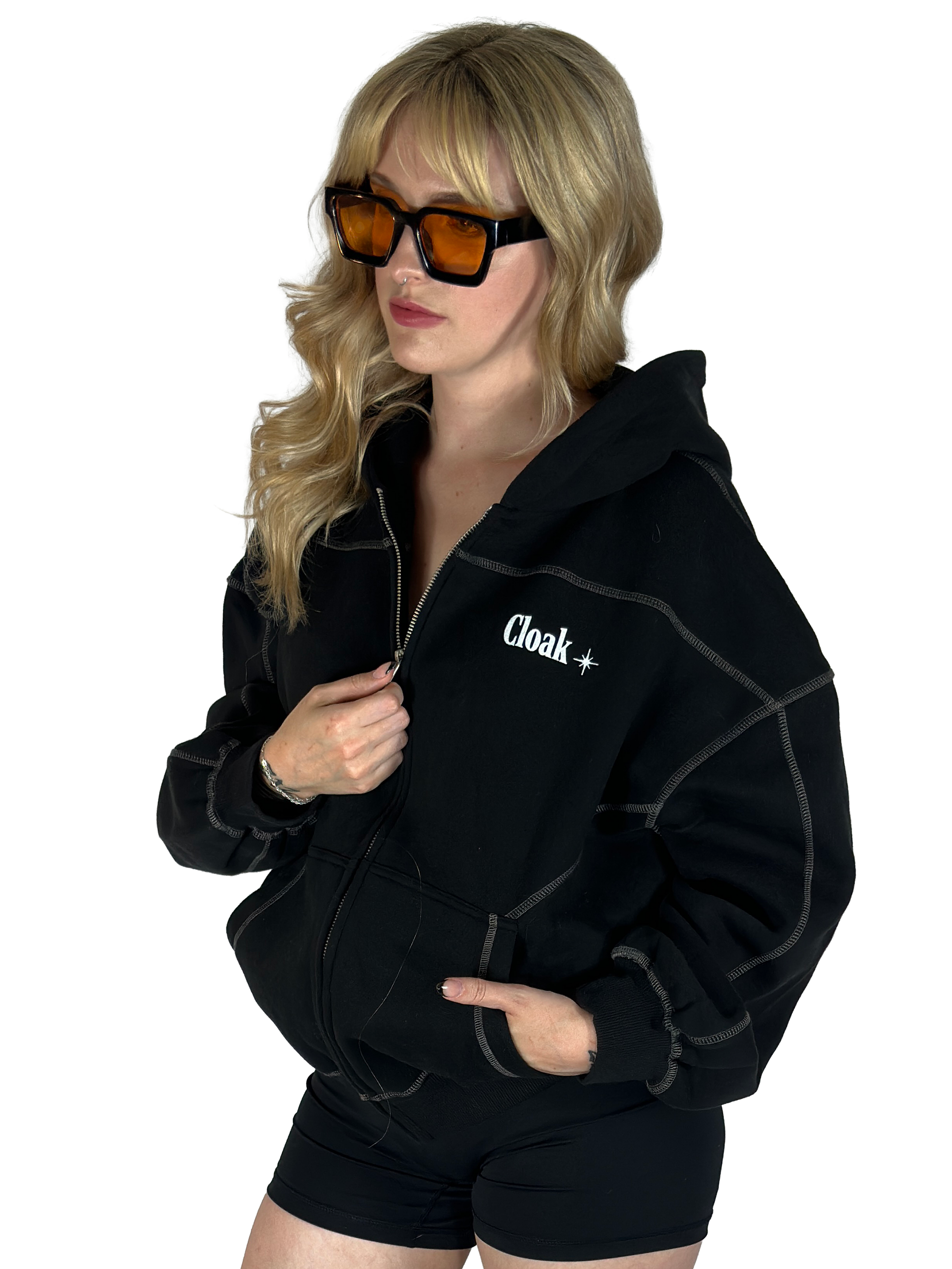 CLOAK SPORT ZIP UP STITCH HOODIE