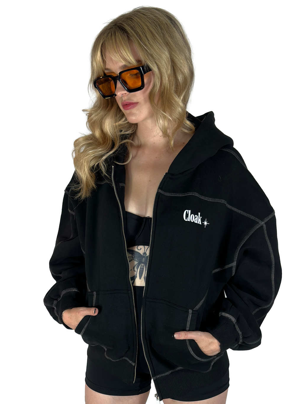 CLOAK SPORT ZIP UP STITCH HOODIE