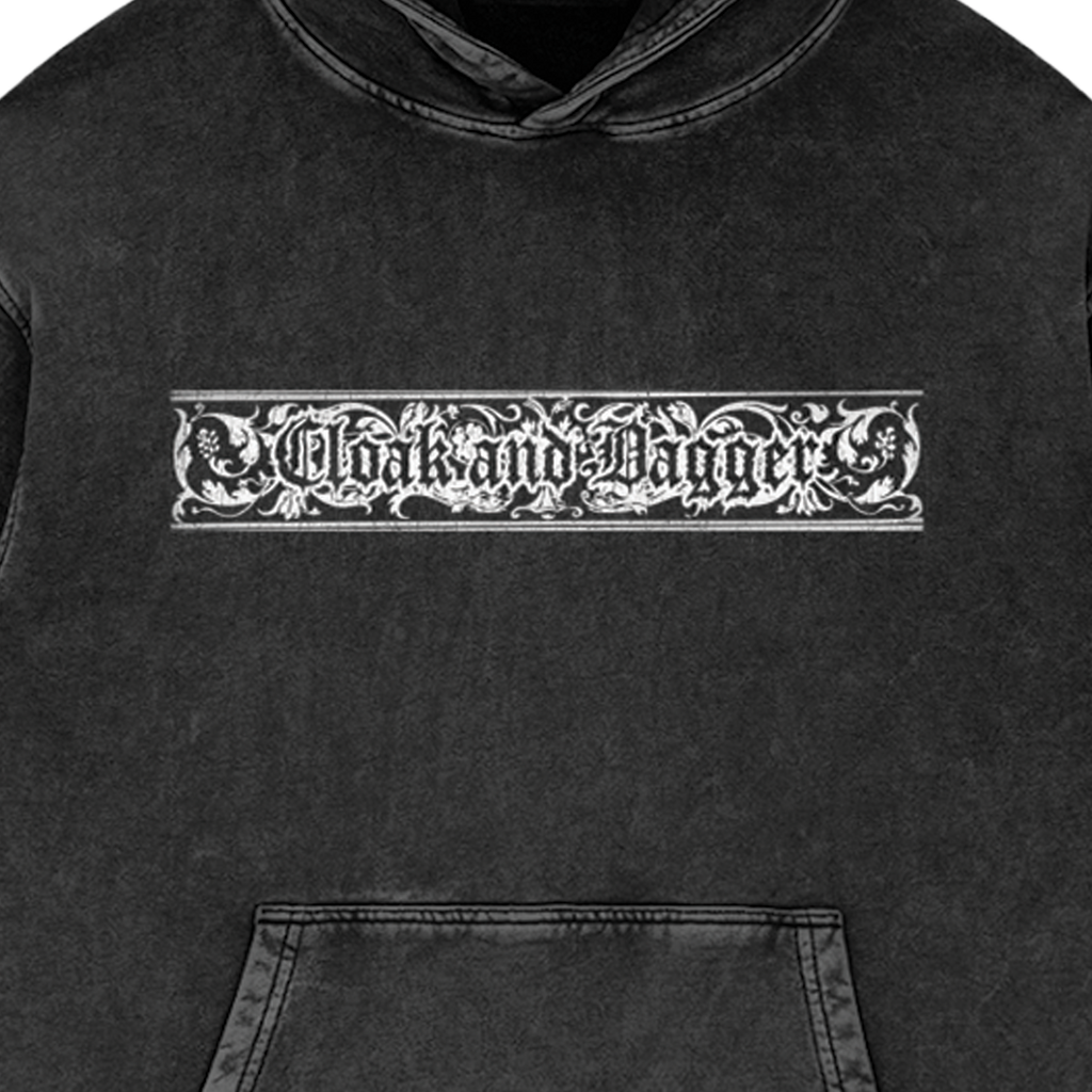 FILIGREE WASHED HOODIE IN BLACK