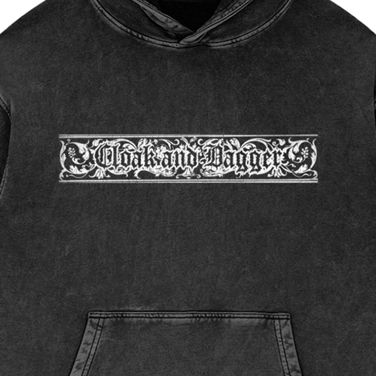 FILIGREE WASHED HOODIE IN BLACK