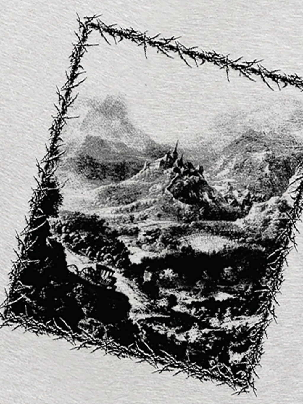 NOSFERATU'S CASTLE COLLARED CREWNECK IN MIST GRAY
