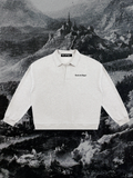 NOSFERATU'S CASTLE COLLARED CREWNECK IN MIST GRAY
