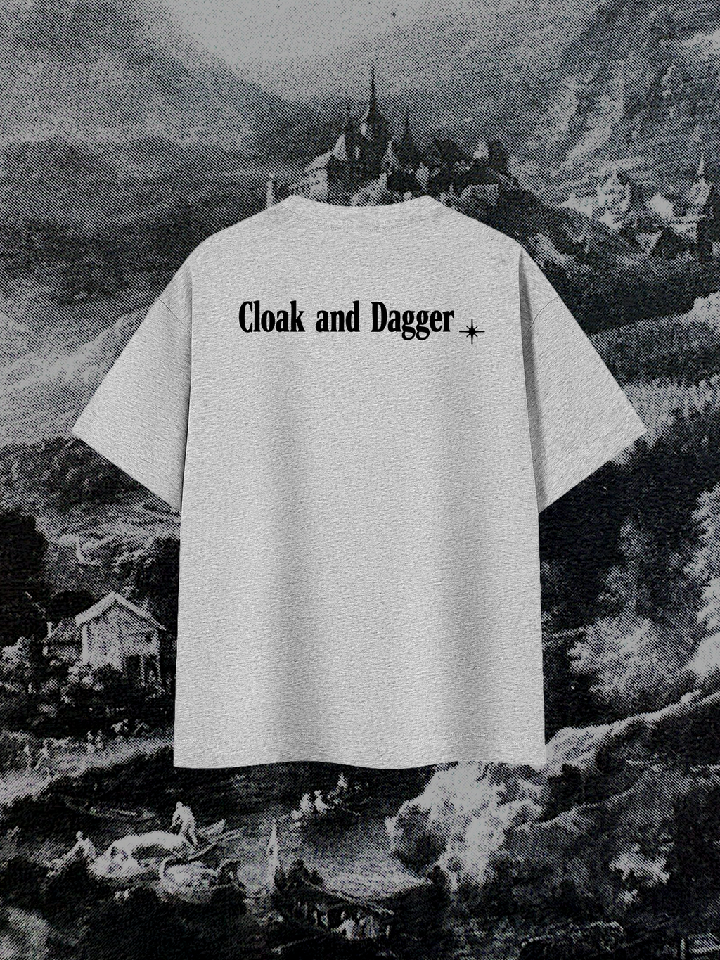 NOSFERATU'S CASTLE TEE IN MIST GRAY