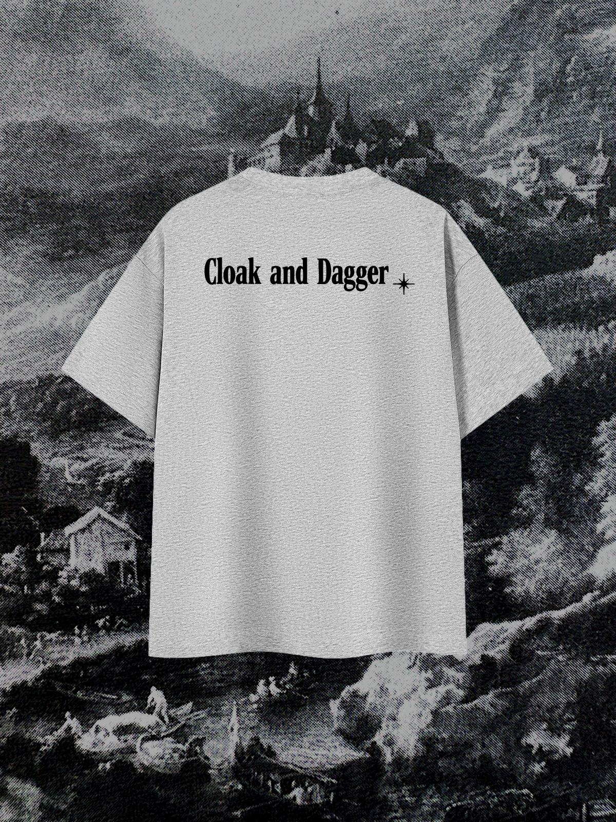 NOSFERATU'S CASTLE TEE IN MIST GRAY