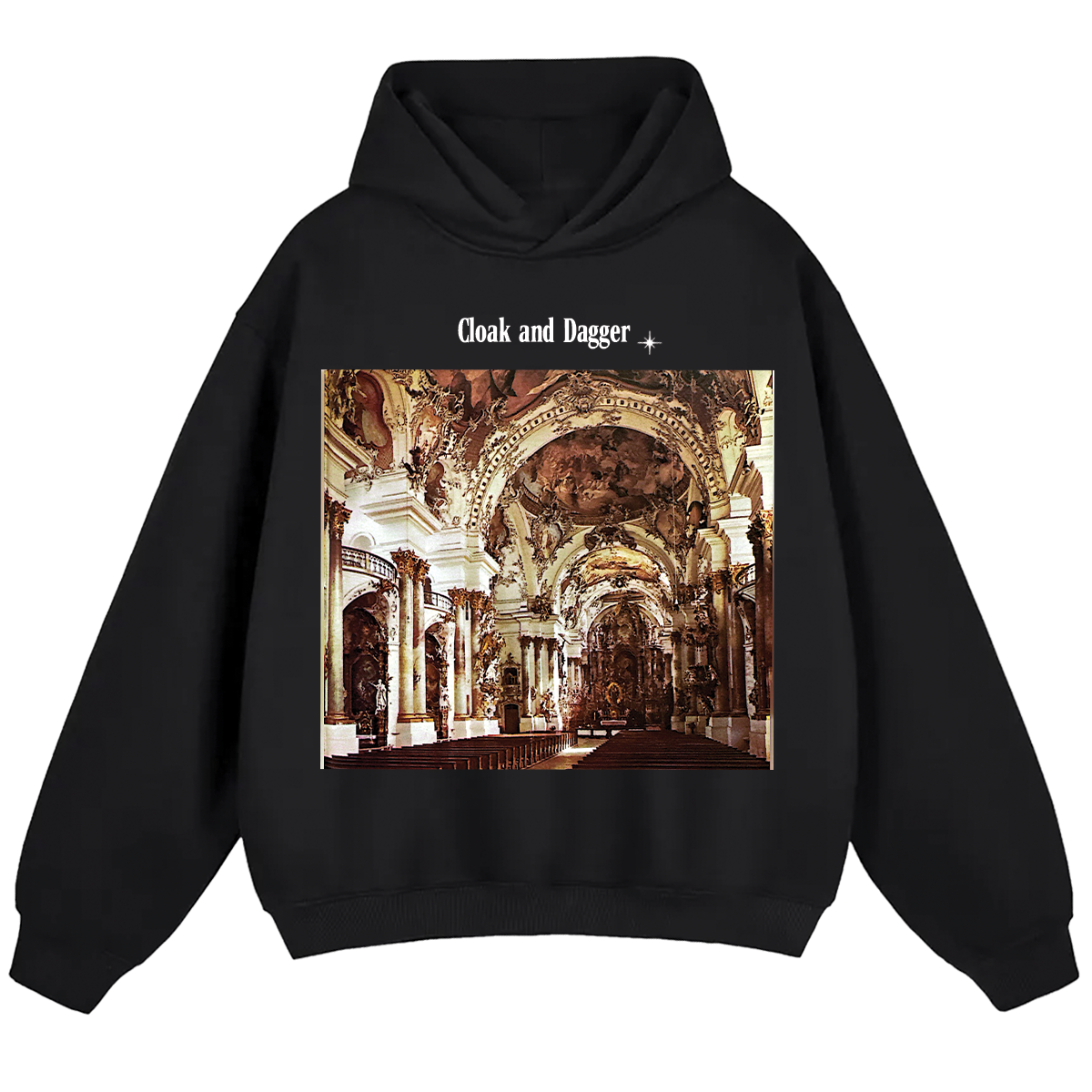 THE GILDED CEILING HOODIE IN BLACK