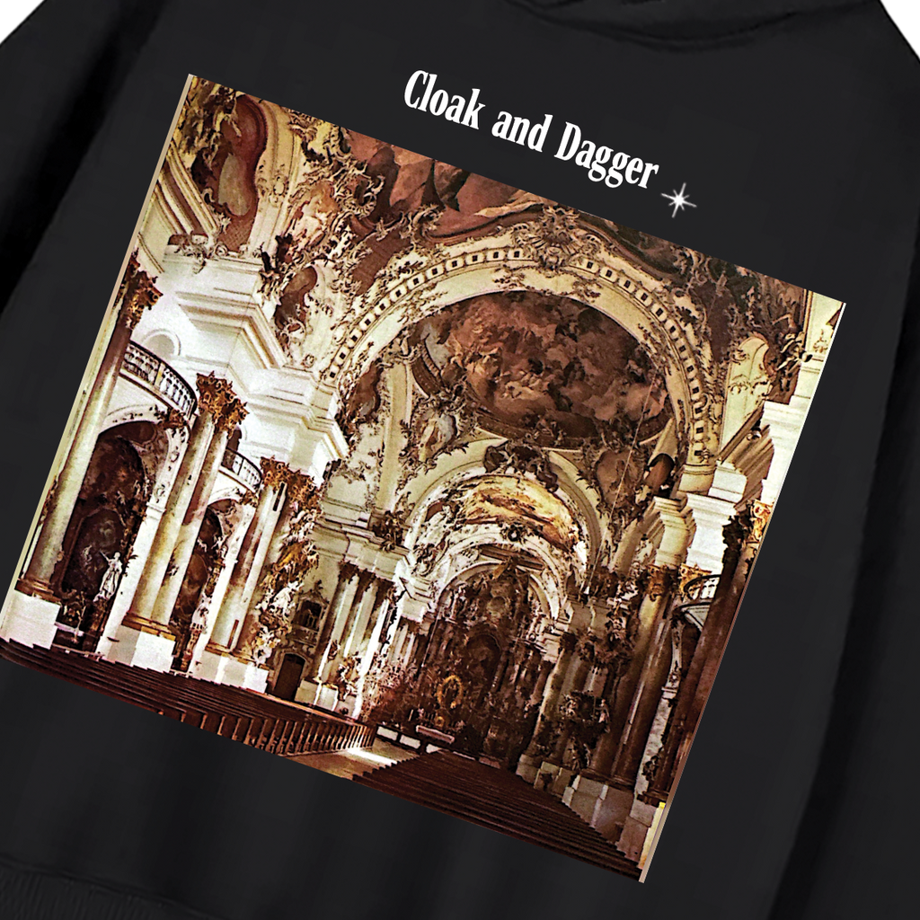 THE GILDED CEILING HOODIE IN BLACK