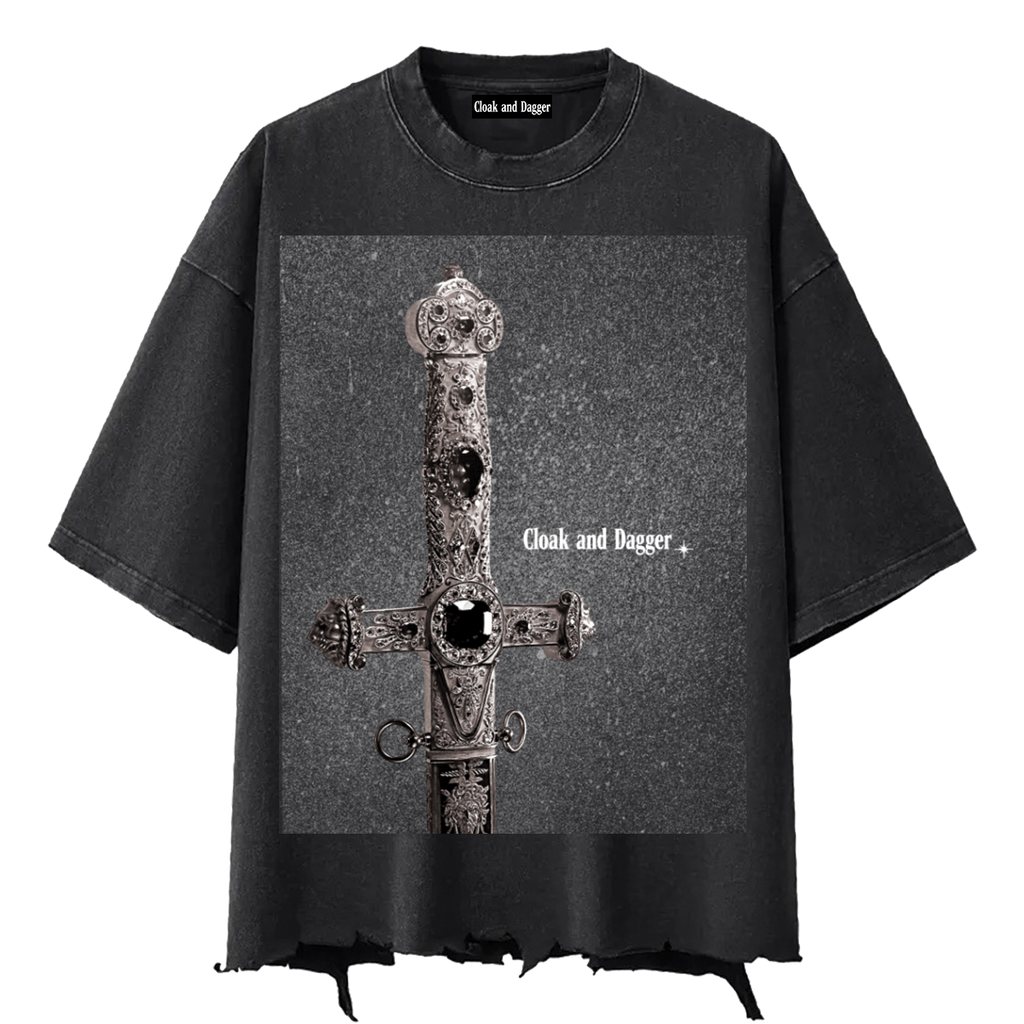 THE HILT BOXY DISTRESSED T-SHIRT IN BLACK