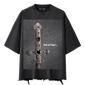 THE HILT BOXY DISTRESSED T-SHIRT IN BLACK