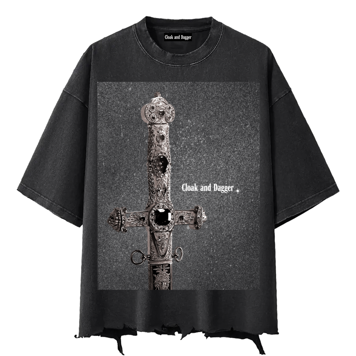 THE HILT BOXY DISTRESSED T-SHIRT IN BLACK