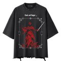 ANGEL OF DEATH RAW HEM SHIRT IN BLACK