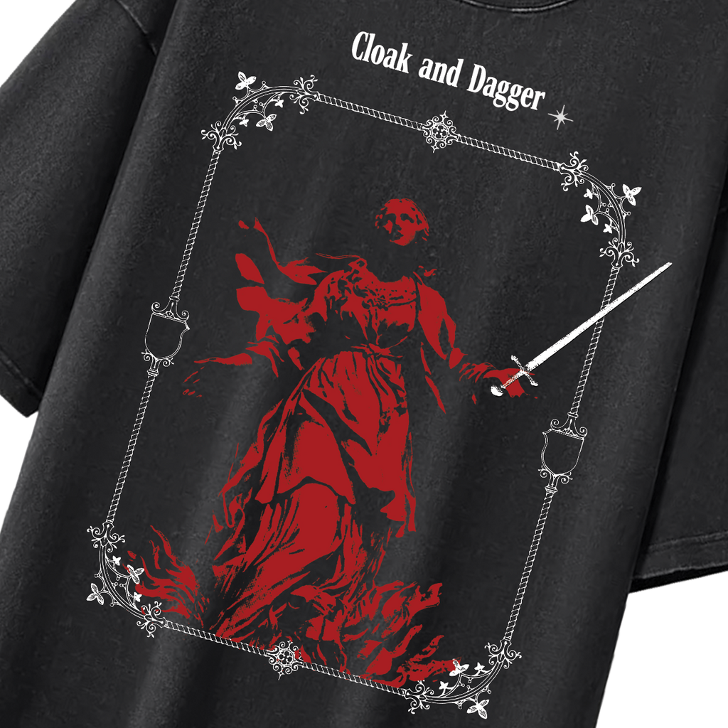 ANGEL OF DEATH RAW HEM SHIRT IN BLACK