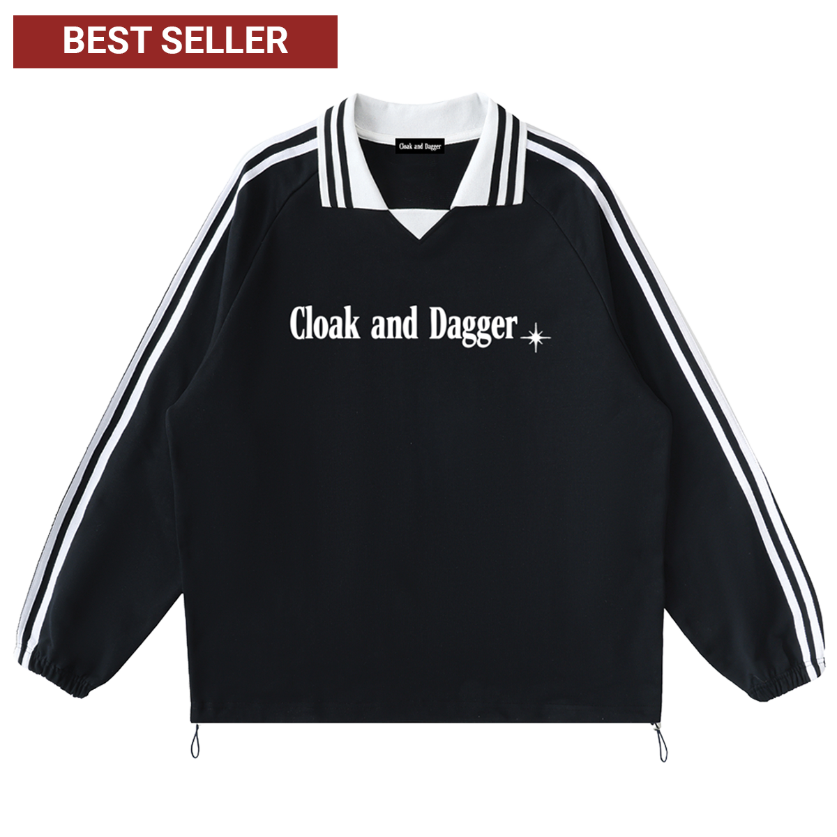 THE ALTAR COLLARED CREWNECK IN BLACK
