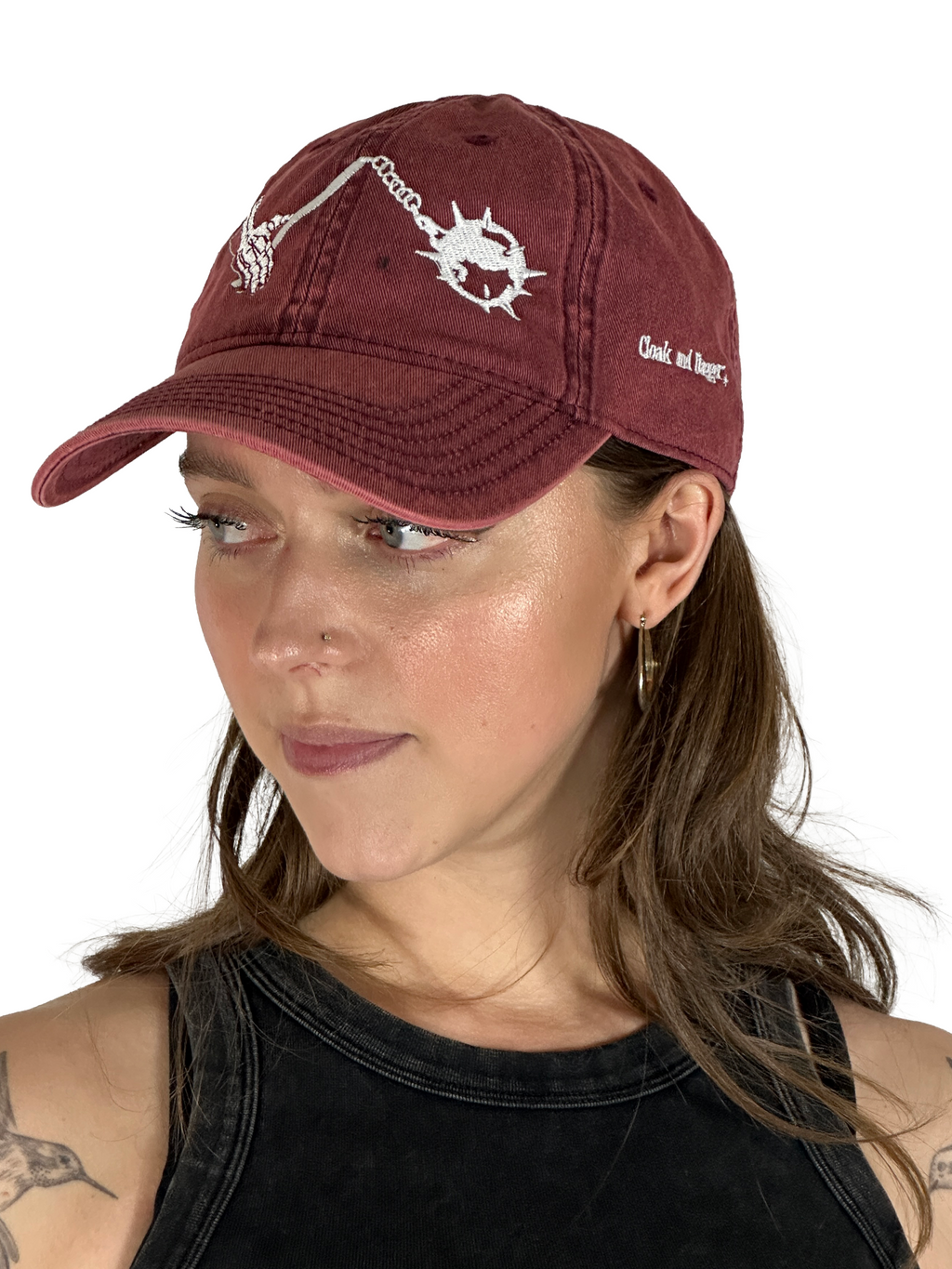 MORNINGSTAR EMBROIDERED CAP IN RUBY