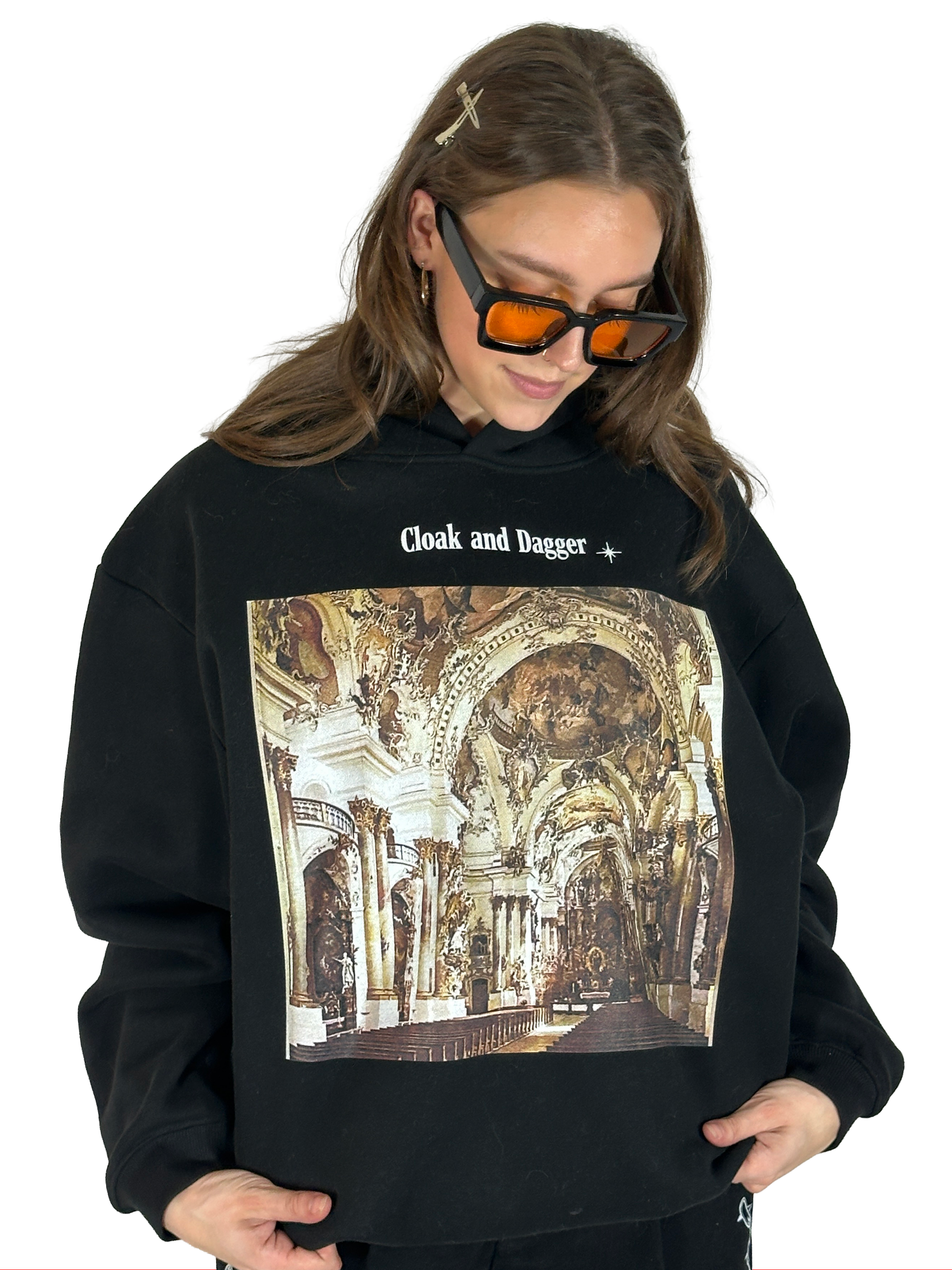 THE GILDED CEILING HOODIE IN BLACK