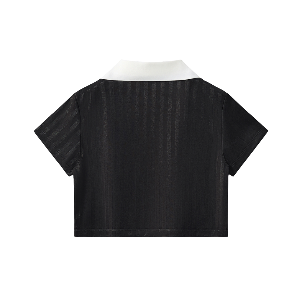LOGO CROPPED JERSEY IN BLACK