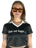 LOGO CROPPED JERSEY IN BLACK
