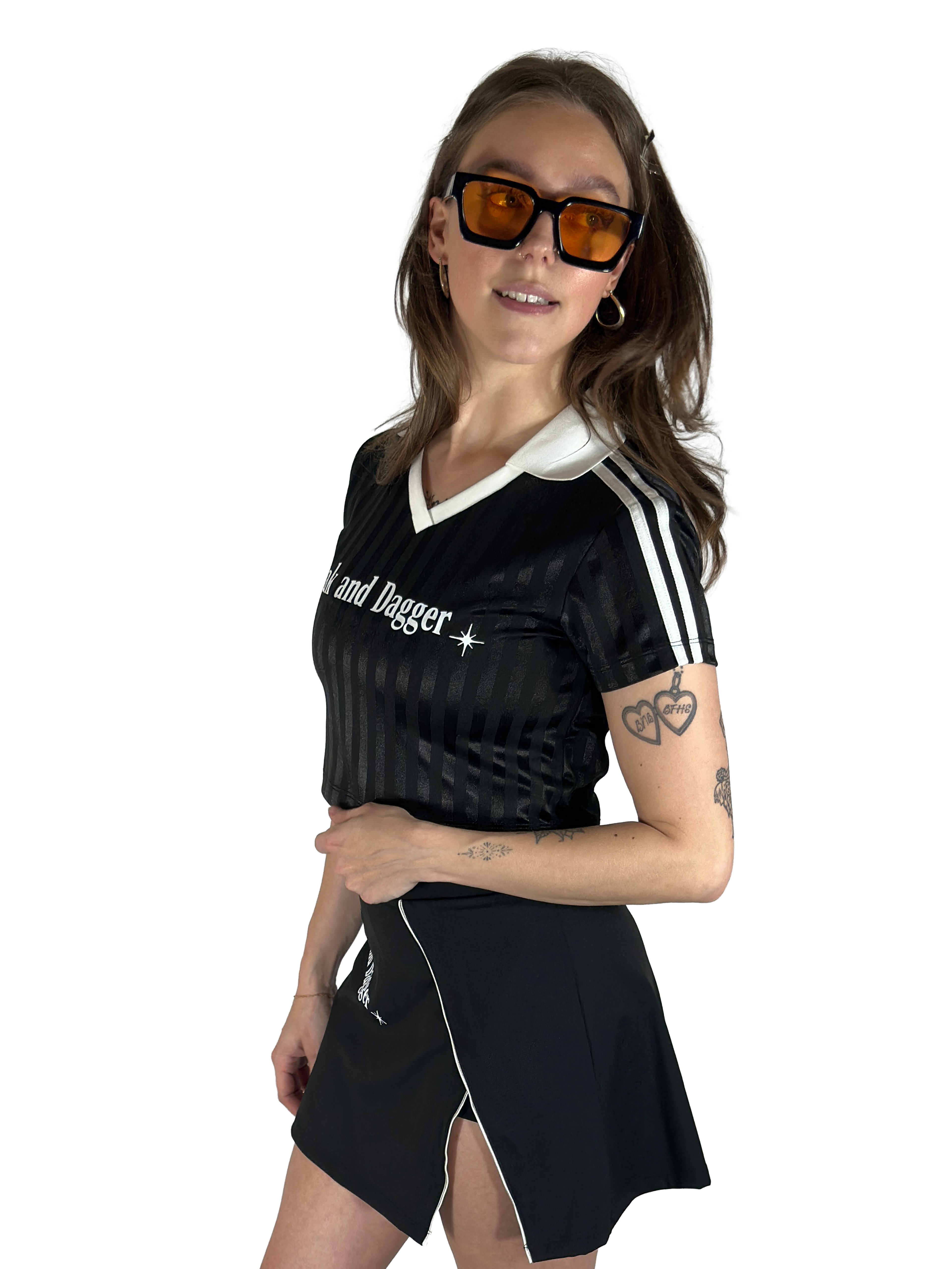 LOGO CROPPED JERSEY IN BLACK