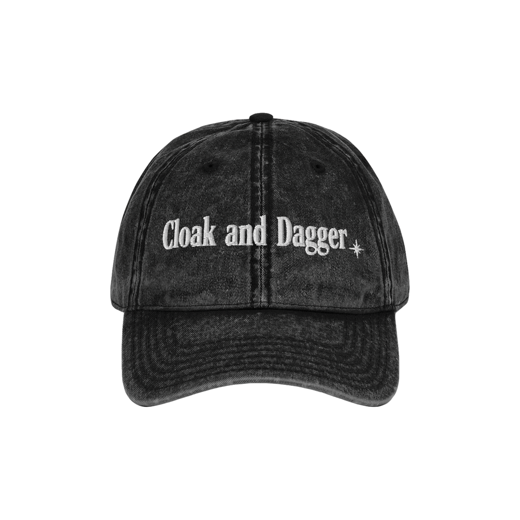 EMBROIDERED LOGO HAT IN WASHED BLACK