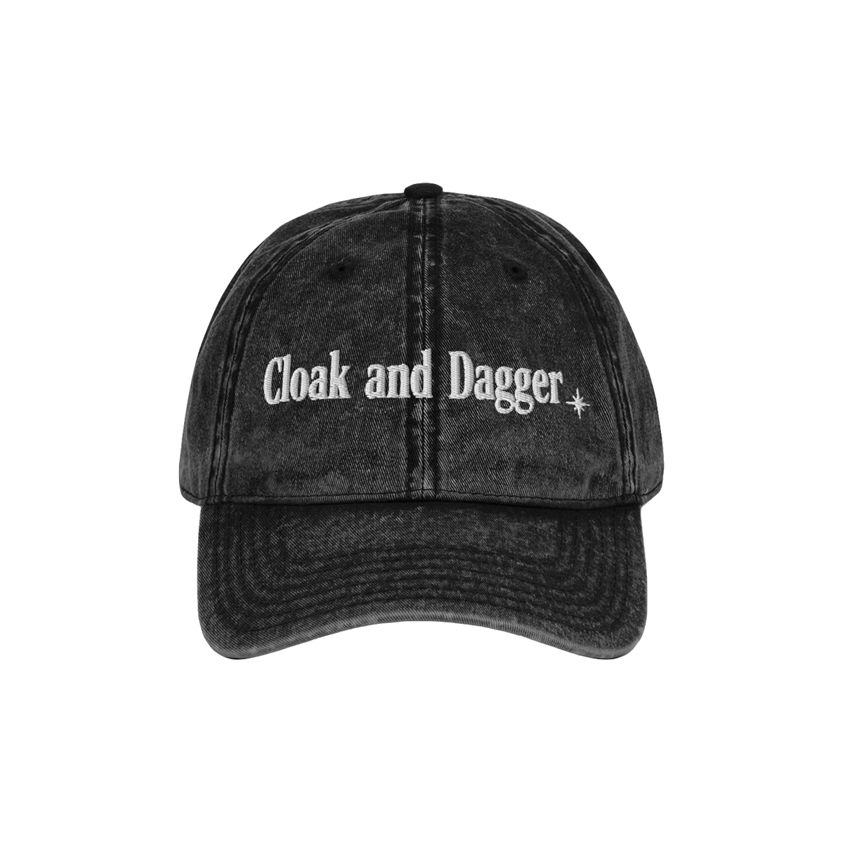 EMBROIDERED LOGO HAT IN WASHED BLACK