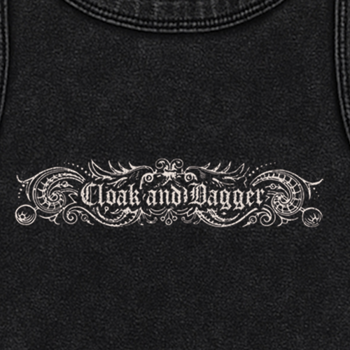 FILIGREE WASHED CROP TANK IN BLACK