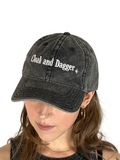 EMBROIDERED LOGO HAT IN WASHED BLACK
