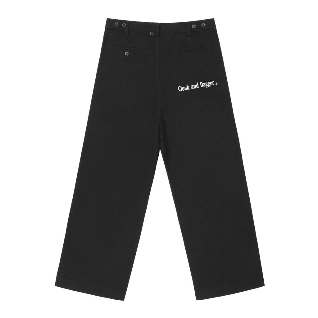 CHAINS OF LOVE STRAIGHT LEG ADJUSTABLE PANT IN BLACK