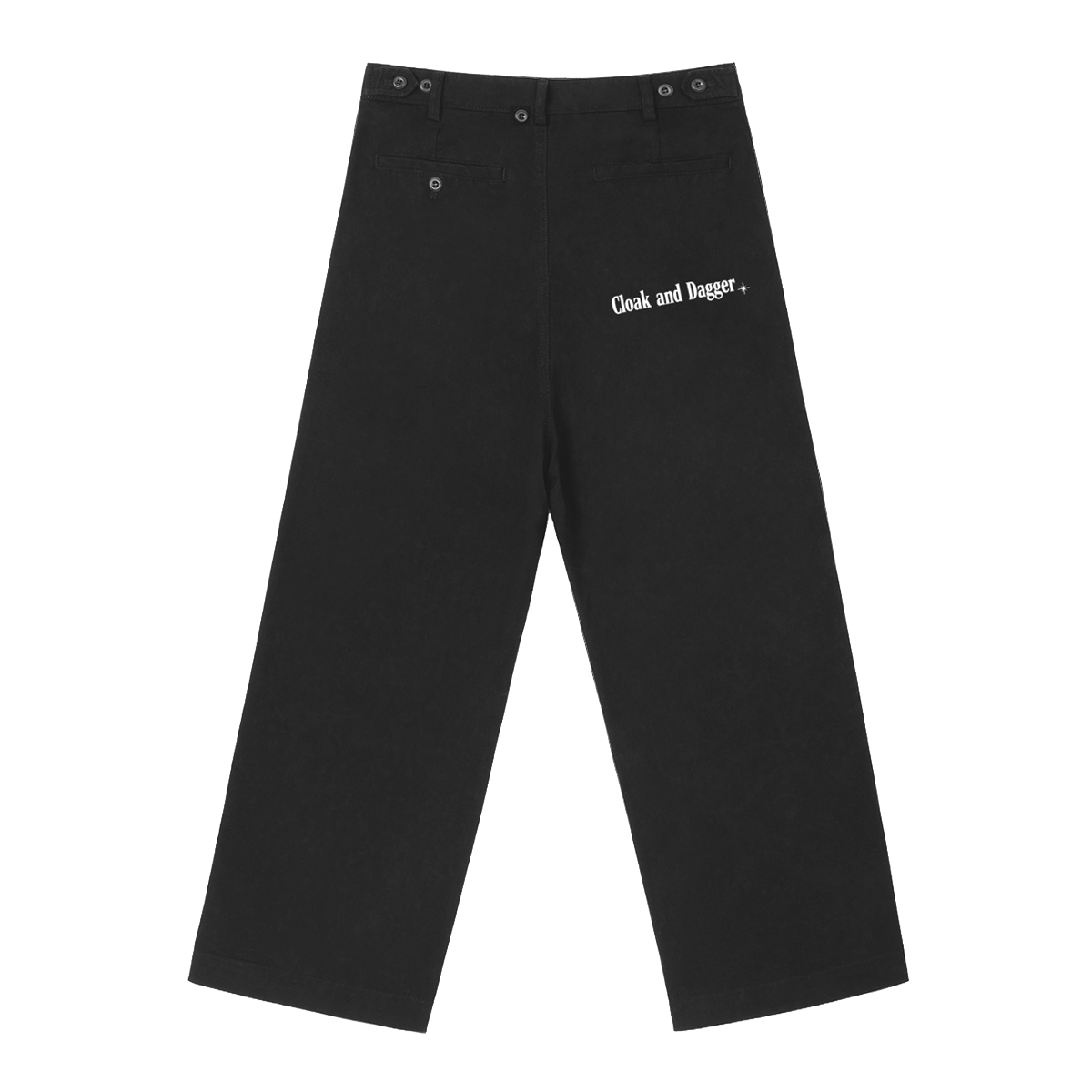 CHAINS OF LOVE STRAIGHT LEG ADJUSTABLE PANT IN BLACK