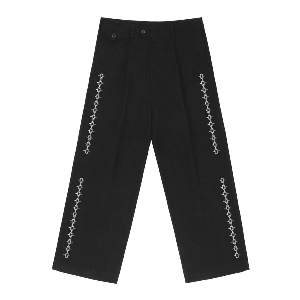 CHAINS OF LOVE STRAIGHT LEG ADJUSTABLE PANT IN BLACK
