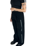 CHAINS OF LOVE STRAIGHT LEG ADJUSTABLE PANT IN BLACK
