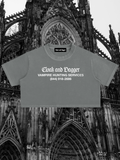 VAMPIRE HUNTER CROPPED TEE IN GREY