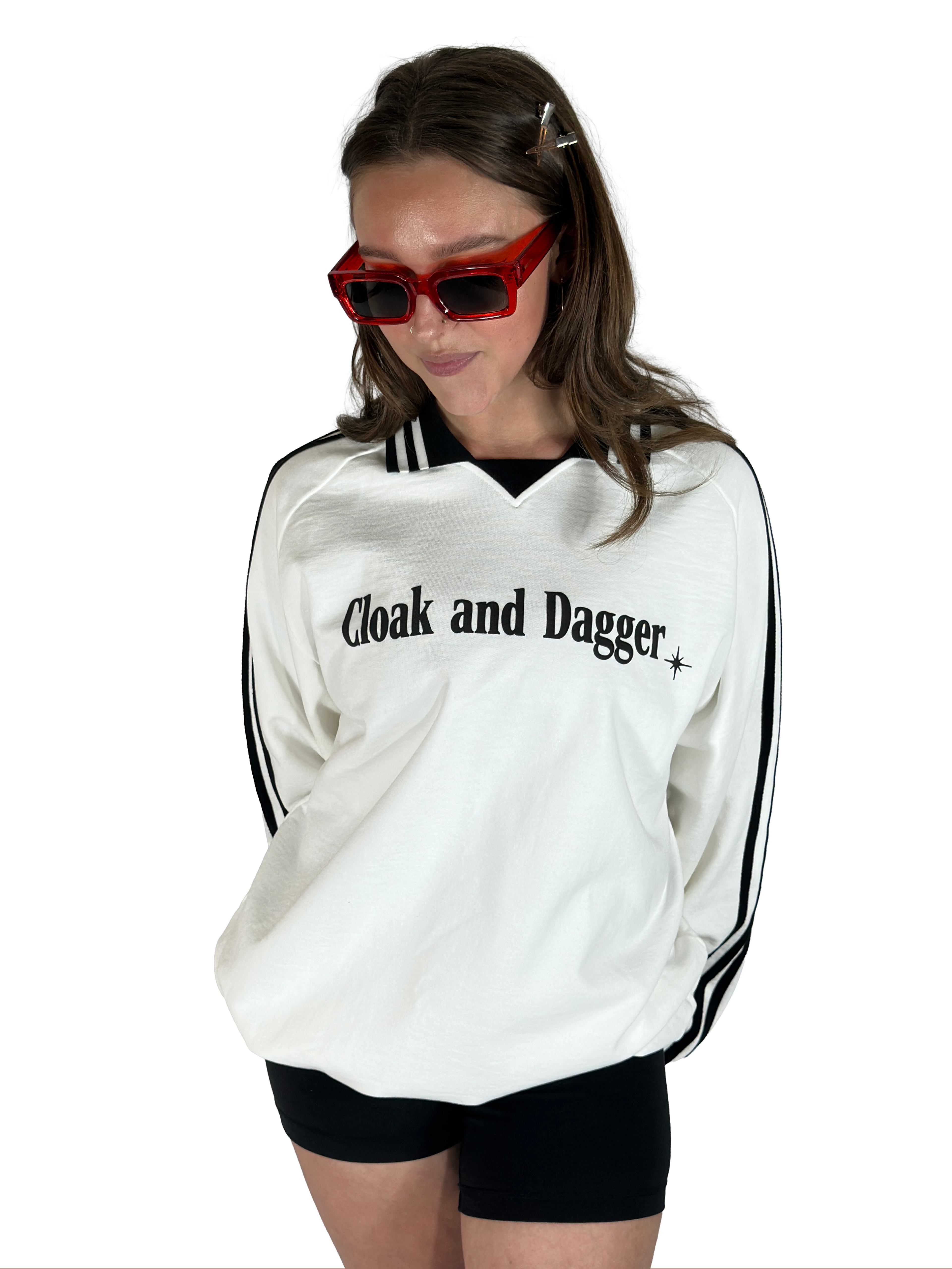 THE ALTAR COLLARED CREWNECK IN WHITE